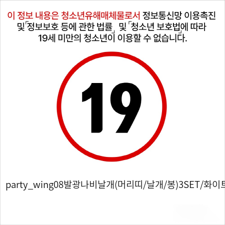 party_wing08발광나비날개(머리띠/날개/봉)3SET/화이트